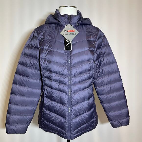 NWD 32 Degrees Heat Down Packable Jacket Coat Quilted Purple Womens Size Medium - Picture 1 of 12